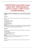 SCRUM PSM 3 Exam Study &lpar;Latest Update 2025 &sol; 2026&rpar; Questions & Answers &vert; Grade A &vert; 100&percnt; Correct &lpar;Verified Solutions&rpar;