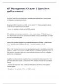 OT Management Chapter 3 Questions well answered 