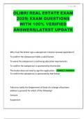 COLIBRI REAL ESTATE EXAM 2025&vert; EXAM QUESTIONS WITH 100&percnt; VERIFIED ANSWERS&vert;LATEST UPDATE