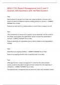WGU C722 Project Management Unit 2 and 3 Quizzes 164 Questions with Verified Answers&comma;100&percnt;CORRECT