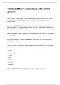 Thesis and Dissertations exam with correct answers
