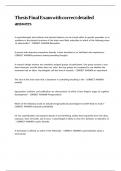 Thesis Final Exam with correct detailed answers&period;