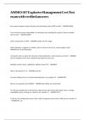 AMMO 107 Explosive Management Cert Test exam with verified answers&period;
