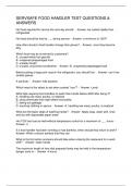 SERVSAFE FINAL EXAM QUESTIONS & ANSWERS