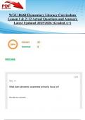 WGU D668 Elementary Literacy Curriculum Lessons 1 & 2 &vert; 32 Real Questions & Answers &vert; Updated 2025&sol;2026 &lpar;Graded A&plus;&rpar;