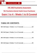 NR 548 Psychiatric Assessment   for Psychiatric-Mental Health Nurse Practitioner  Exam 1 to 4 - Weeks 1 to 8 Covered 