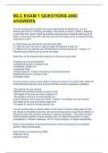 MLC EXAM 1 QUESTIONS AND ANSWERS