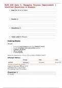 BUSI 650 Quiz 3&colon; Managing Process Improvement &vert; Verified Questions & Answers