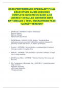 EXOS PERFORMANCE SPECIALIST FINAL  EXAM STUDY GUIDE 2025&sol;2026  COMPLETE QUESTIONS BANK AND  CORRECT DETAILED ANSWERS WITH  RATIONALES &vert;&vert; 100&percnt; GUARANTEED PASS  <LATEST VERSION> 