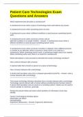 Patient Care Technologies Exam Questions and Answers
