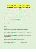 NUR 204 Test 1 UPDATED    Exam  Questions and CORRECT  Answers