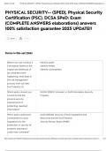 PHYSICAL SECURITY-- &lpar;SPED&rpar;&comma; Physical Security Certification &lpar;PSC&rpar;&comma; DCSA SPeD&colon; Exam &lpar;COMPLETE ANSWERS elaborations&rpar; answers 100&percnt; satisfaction guarantee 2025 UPDATE&excl;&excl;