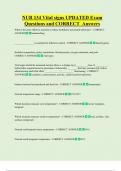 NUR 134 Vital signs UPDATED Exam  Questions and CORRECT  Answers 