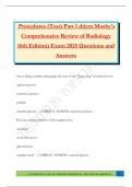 Procedures &lpar;Test&rpar; Part 1 dtiem Mosby's Comprehensive Review of Radiology &lpar;6th Edition&rpar; Exam 2025 Questions and Answers