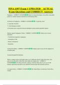 FINA 4357   Bundled Exam Questions WITH  CORRECT Answers
