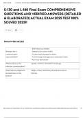 S-130 and L-180 Final Exam COMPREHENSIVE QUESTIONS AND VERIFIED ANSWERS &lpar;DETAILED & ELABORATED&rpar; ACTUAL EXAM 2025 TEST 100&percnt; SOLVED 2025&excl;&excl;