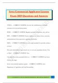 Iowa Commercial Applicator License Exam 2025 Questions and Answers