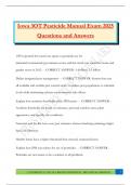 Iowa 3OT Pesticide Manual Exam 2025 Questions and Answers