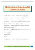 CDASA I&colon; Analytic Design Exam 2025 Questions and Answers