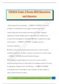 CDASA Topic 3 Exam 2025 Questions and Answers