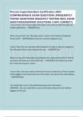 Procore Superintendent Certification 2025 COMPREHENSIVE EXAM QUESTIONS &vert;FREQUENTLY TESTED QUESTIONS &vert;RECENTLY TESTING REAL EXAM QUESTIONS&vert;VERIFIED SOLUTIONS &lpar;100&percnt; CORRECT&rpar;