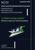 Essay NCOI Master Organisatiepsychologie leiderschap delen - Ge&uuml;pdatet 2026