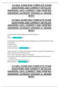   CA BAIL EXAM 2025 COMPLETE EXAM   QUESTIONS AND CORRECT DETAILED    ANSWERS &lpar;100&percnt; CORRECT AND VERIFIED   ANSWERS&rpar; &vert;ALREADY GRADED A&plus; BRAND   NEW&excl;&excl; 