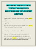MSF - BASIC RIDERS COURSE TEST ACTUAL 2025&sol;2026 QUESTIONS AND 100&percnt; CORRECT ANSWERS