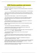 CPRP Practice questions and answers 