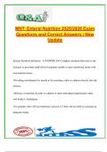 MNT2 Enteral Nutrition Exam 2025&sol;2026 &ndash; 90&plus; Verified Questions & Answers &vert; Formula Types&comma; Feeding Tubes&comma; GI Disorders&comma; Specialized Nutrition&comma; Tube Access Protocols