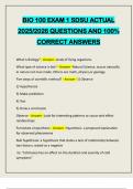 BIO 100 EXAM 1 SDSU ACTUAL 2025&sol;2026 QUESTIONS AND 100&percnt; CORRECT ANSWERS