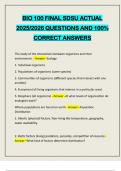 BIO 100 FINAL SDSU ACTUAL 2025&sol;2026 QUESTIONS AND 100&percnt; CORRECT ANSWERS