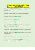 HPA 210 Quiz 2  UPDATED    Exam  Questions and CORRECT  Answers 