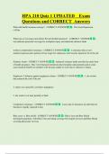 HPA 210 Quiz 1 UPDATED    Exam  Questions and CORRECT  Answers 