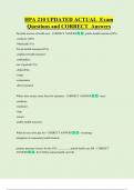 HPA 210 UPDATED ACTUAL  Exam  Questions and CORRECT  Answers