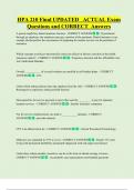 HPA 210 Final UPDATED   ACTUAL Exam  Questions and CORRECT  Answers
