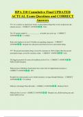 HPA 210 Cumulative Final UPDATED    ACTUAL Exam Questions and CORRECT   Answers 