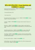 HPA 210  Bundled Exam Questions WITH  CORRECT Answers