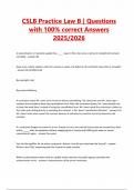 CSLB Practice Law B &vert; Questions with 100&percnt; correct Answers 2025&sol;2026
