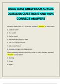 USCG BOAT CREW EXAM ACTUAL 2025&sol;2026 QUESTIONS AND 100&percnt; CORRECT ANSWERS