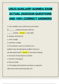 USCG AUXILIARY AUXWEA EXAM ACTUAL 2025&sol;2026 QUESTIONS AND 100&percnt; CORRECT ANSWERS