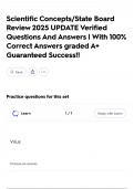 Scientific Concepts&sol;State Board Review 2025 UPDATE Verified Questions And Answers &vert; With 100&percnt; Correct Answers graded A&plus; Guaranteed Success&excl;&excl;