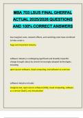 MBA 703 LSUS FINAL GHERFAL ACTUAL 2025&sol;2026 QUESTIONS AND 100&percnt; CORRECT ANSWERS