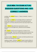 LSUS MBA 704 EXAM ACTUAL 2025&sol;2026 QUESTIONS AND 100&percnt; CORRECT ANSWERS