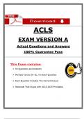 Pass Your 2026&sol;2027 ACLS Version A Exam&comma; Expected Questions and Revised Answers with Rationales&comma; 100&percnt; Guarantee Score Pass