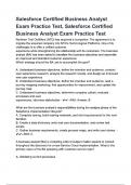 Salesforce Certified Business Analyst Exam Practice Test&comma; Salesforce Certified Business Analyst Exam