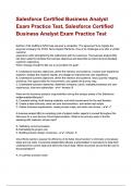 Salesforce Certified Business Analyst Exam Practice Test&comma; Salesforce Certified Business Analyst Exam