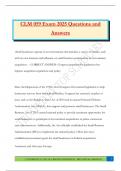 CLM 059 Exam 2025 Questions and Answers