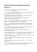 Basic Professional Military Education &lpar;block 3&rpar; Questions and answers graded A&plus; 2025&sol;2026