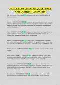 NAVTA Exam UPDATED QUESTIONS  AND CORRECT ANSWERS